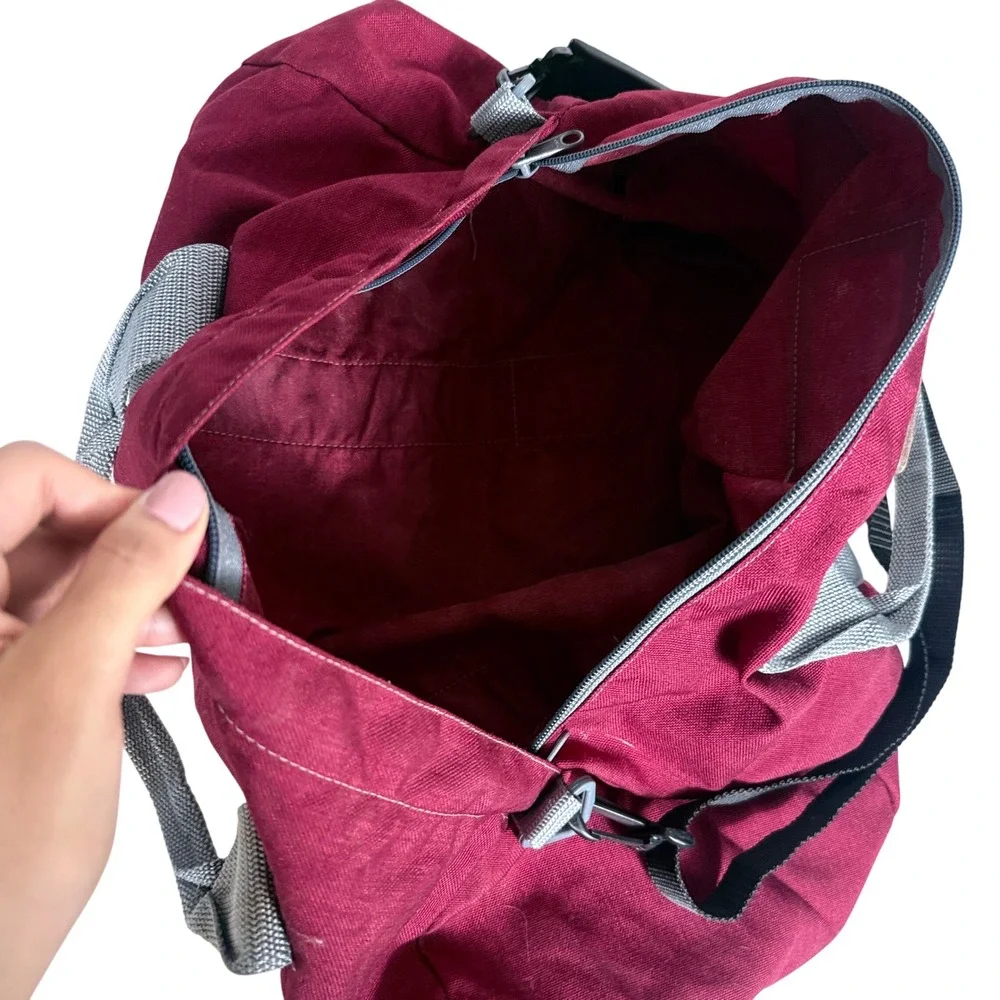Dolt USA Duffel Bag Unisex Large Burgundy Canvas Travel Gym Weekend Carry On